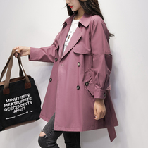 The wind coat woman with a long section 2021 Autumn fit new Inn Wind Dress Spring Autumn Popular Temperament Little Sub High-end Jacket