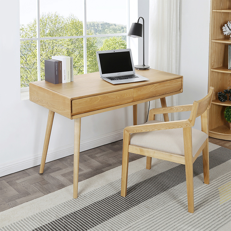 Solid Wood Desk Simple Modern Telescopic Nordic Home Student Desk