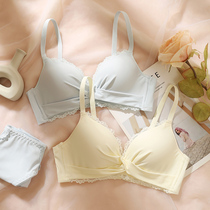 No-scratches underwear women gather small breasts pure desire to adjust type of girl without steel ring comfortable and thin summer white bra hood