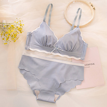 Lingerie womens pure desire for small breasts to gather 2021 New teenage girls thin section No marks for scratches and breasts with small latex bra