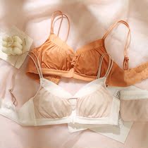 Breast-style lingerie female small breasts gather without steel ring girl thin section No-scratches large breasted bra Anti-walking light bra