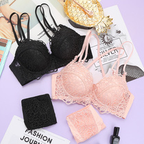 Gather thin lace sexy cute small chest underwear female students high school girls with shoulder strap beauty back bra