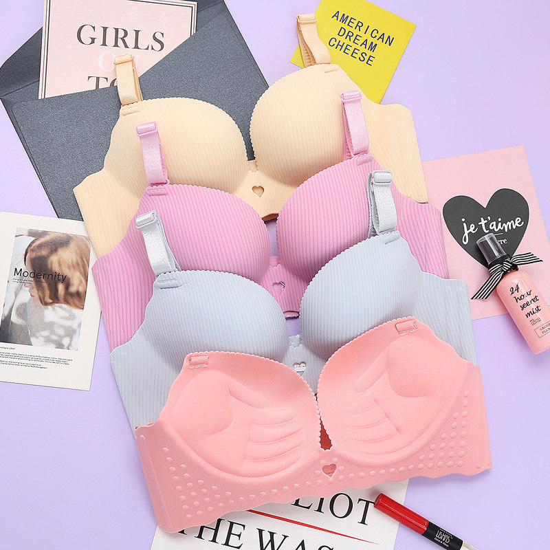 No steel ring bra thin section gathered small chest sexy comfortable palm cup student high school girl seamless underwear