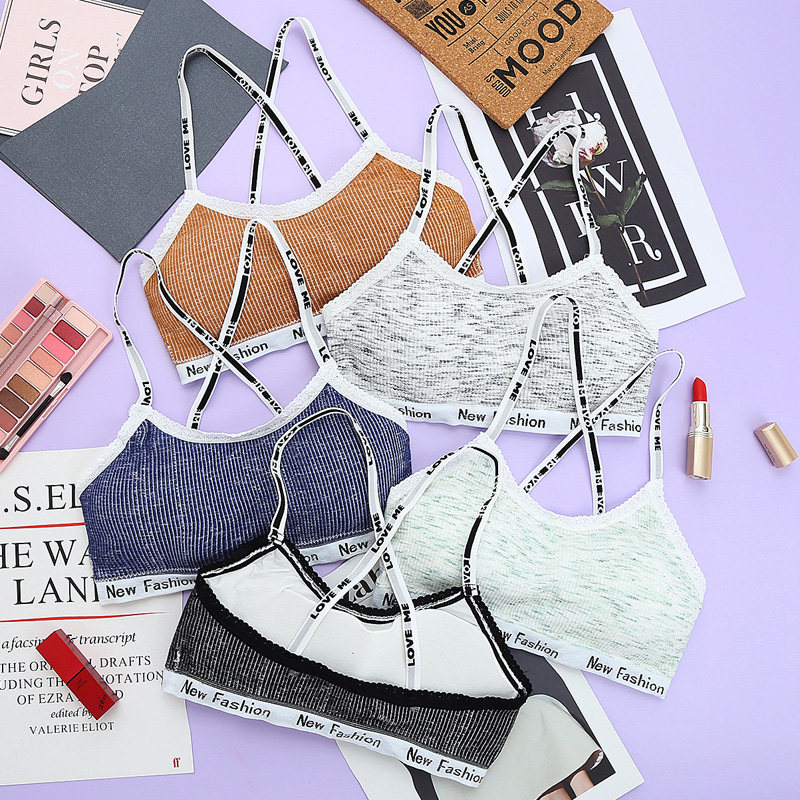 Lindwear girl without steel ring gathering small chest lovely students high school teenage girls sports shock prevention running thin beautiful backches