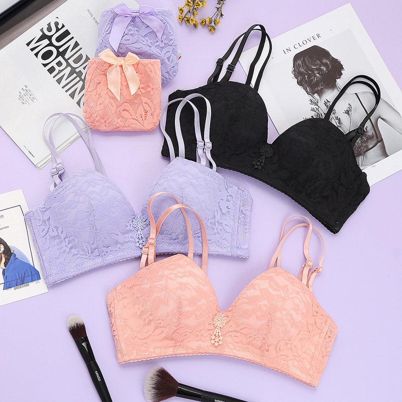 Lingerie Girl no steel ring gathers little bra lace sexy thin section student high school girl child care to receive copy-bra