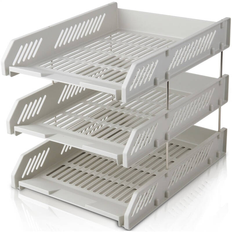 Effective office file holder three layers of plastic file frame file rack file basket information rack to collect basket 9209
