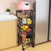 Free-to-install kitchen nip sewn shelve shelf floor multilayer microwave rack Home Refrigerator Side Vegetable Folded Containing Shelf