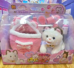 Nora's Pet Cute Cat Backpack Electronic Pet Plush Cute Dog Pet Playmate ຂອງຂວັນຂອງຫຼິ້ນເດັກນ້ອຍ