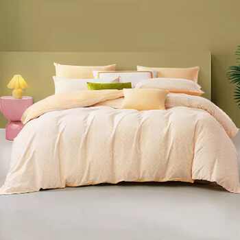 富安娜磨毛四件套全棉纯棉加厚保暖被套床单秋冬季床上用品三件套实付269元到手包邮