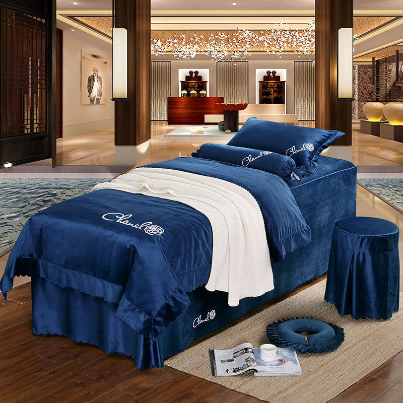 Beauty bedspread four-piece set of high-end beauty salon special products simple wind massage massage physiotherapy shampoo bed cover custom