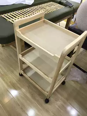 High-end beauty cart solid wood three-layer beauty cart Beauty salon trolley tattoo nail tool trolley
