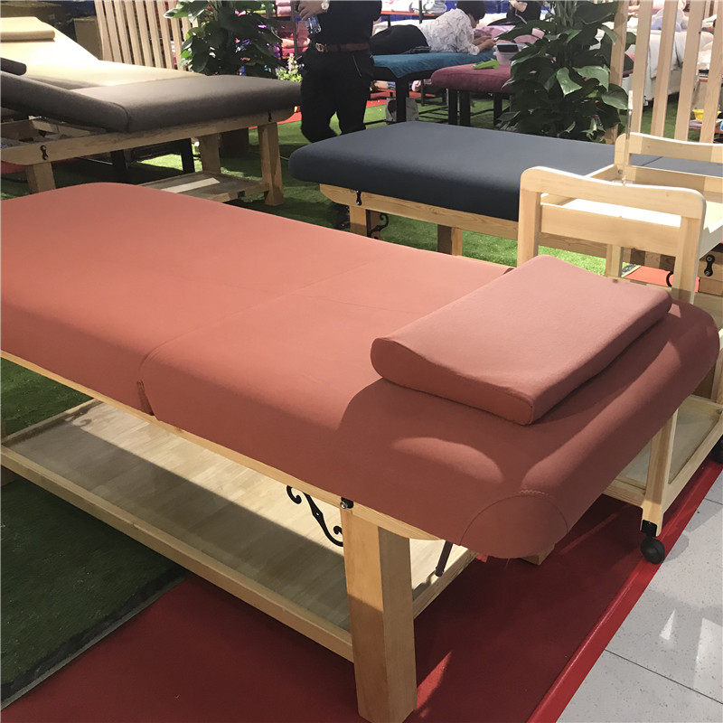 Solid Wood Beauty Bed Massage Bed Pushback Bed Beauty Yard special physiotherapy bed Home Moxibustion Bed Spa Bed Grain Embroidered Bed