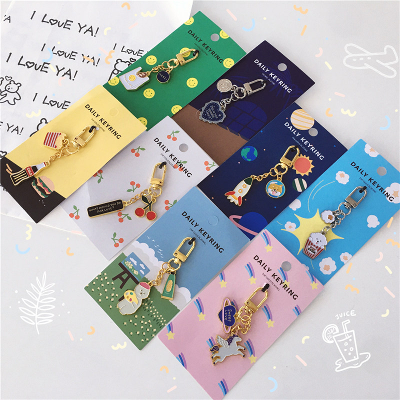 Daily like the same Korean creative cute cartoon style keychain women's bag pendant decorative backpack