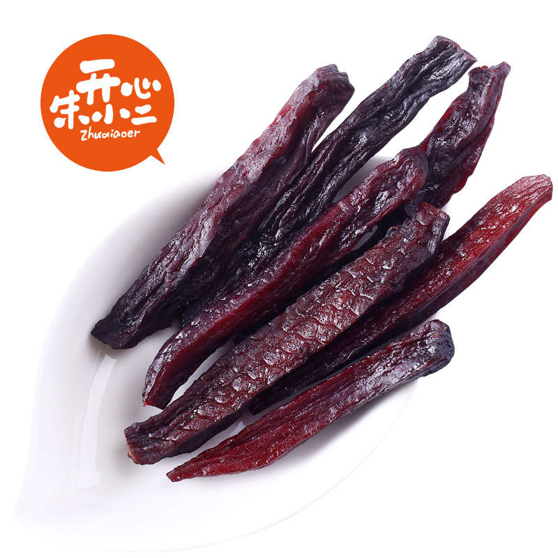 Zhu Xiaodi Purple Fries 300g * 1 Bag Farmhouse Homemade Melon Slices Sweet Potato without Sugar Natural Soft Strips Pure Sweet Potato Dry