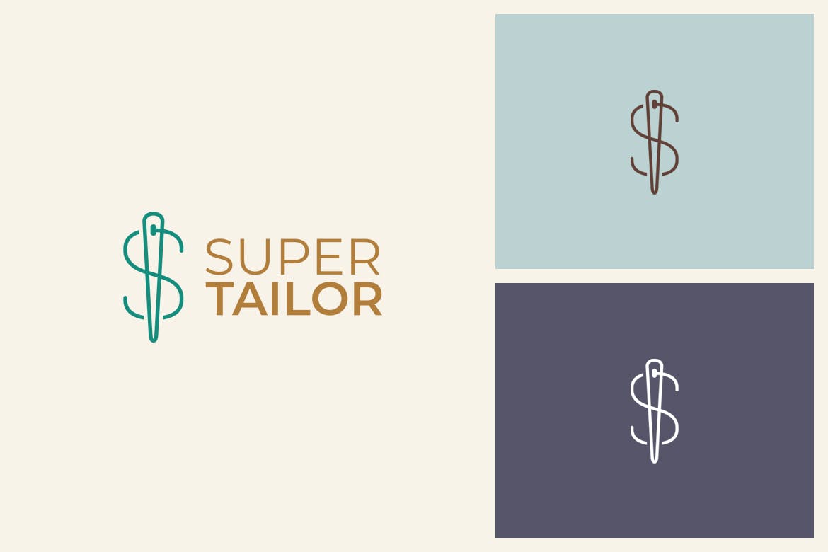 超级裁缝字母S标志Logo设计模板 Super Tailor S Letter Logo