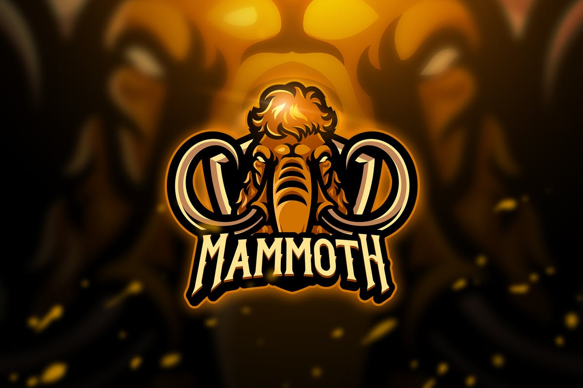 猛犸象电子竞技吉祥物Logo标志设计模板v1 Mammoth – Mascot & Esport Logo