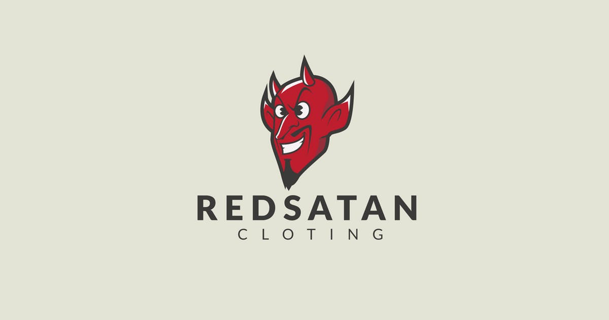 红魔鬼头品牌Logo商标设计模板 Red Devil Head Logo Template