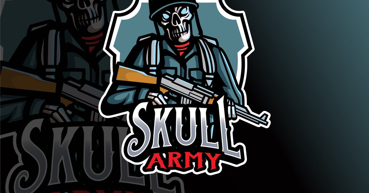 骷髅军团电子竞技Logo设计模板 Skull Army Logo Template