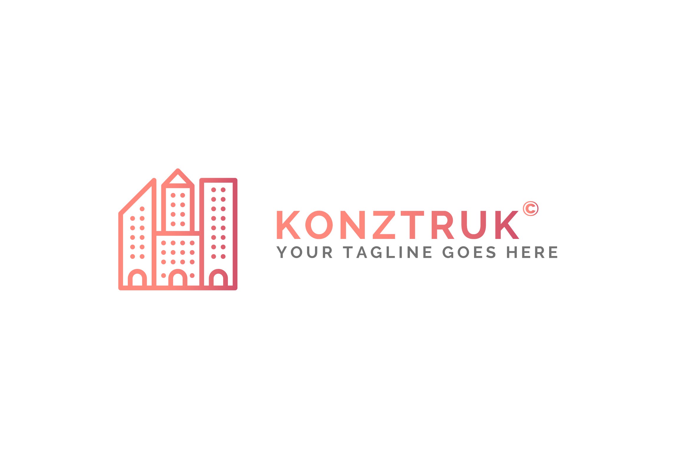 建筑几何图形建筑类Logo设计模板 Konztruk – Architecture Logo Template