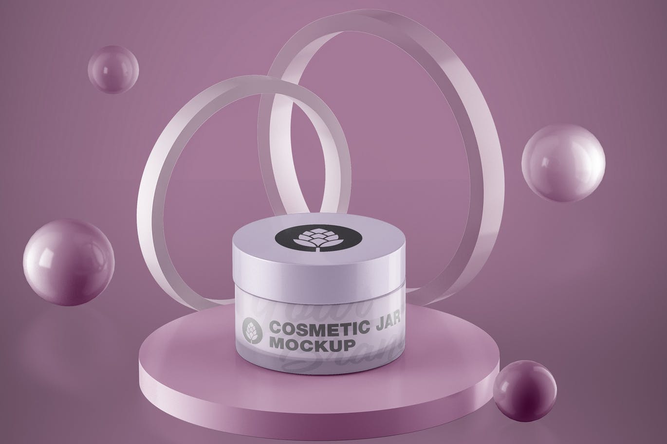 化妆品乳液罐包装设计样机psd模板 Cream Cosmetic Jar Mockup