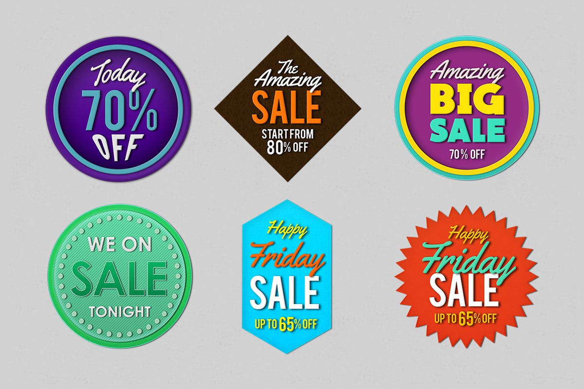 16个简单的促销销售徽章Logo设计模板 16 Simple Badges promotional