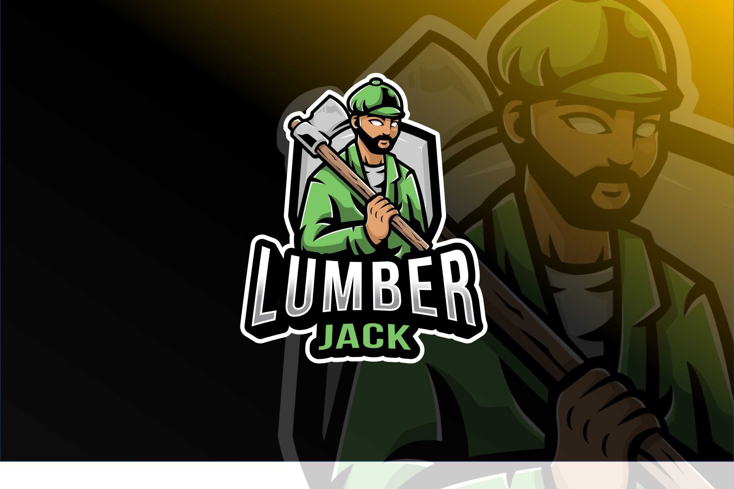 伐木工人Logo标志设计模板 Lumberjack Logo Template