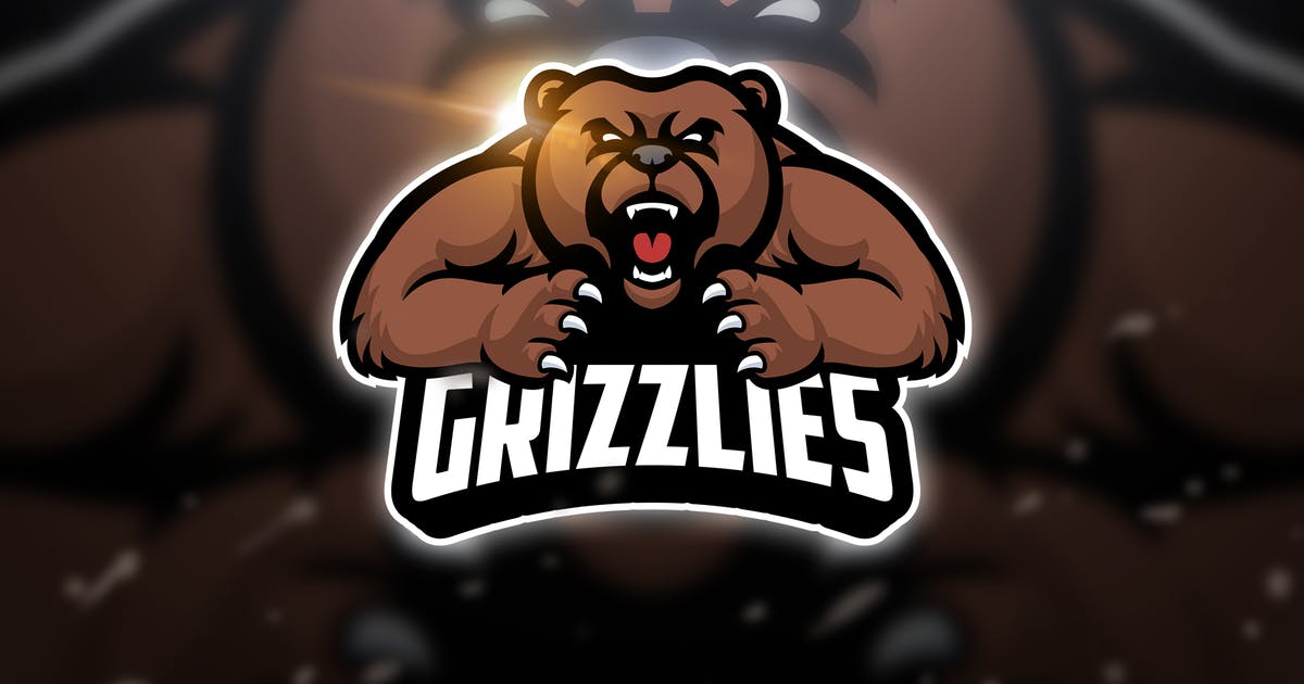 大灰熊电子竞技Logo&队徽设计模板 Grizzlies Big – Mascot & Esport Logo