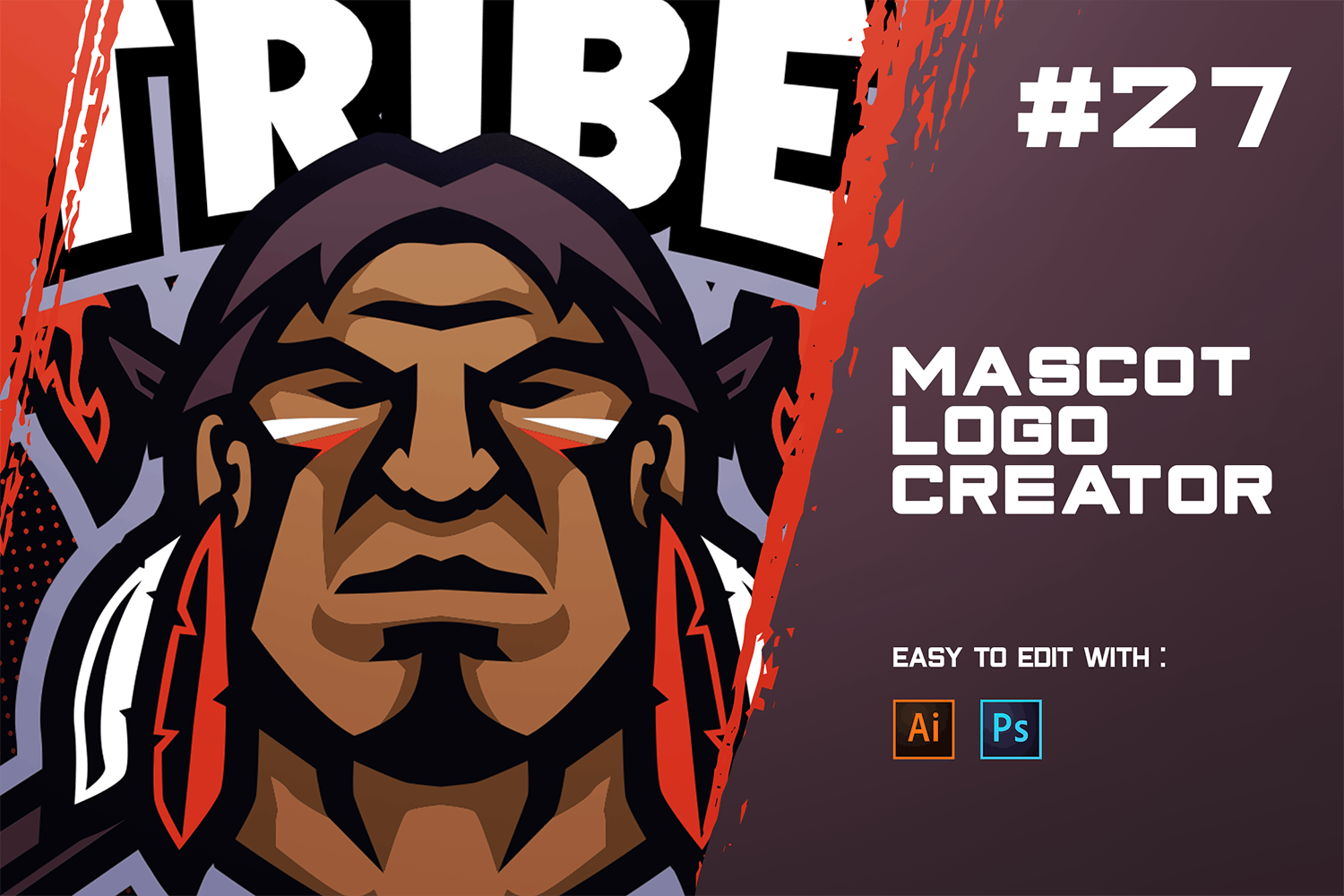 部落领袖竞技Logo设计模板 TRIBE! – E-Sports Logo Creator