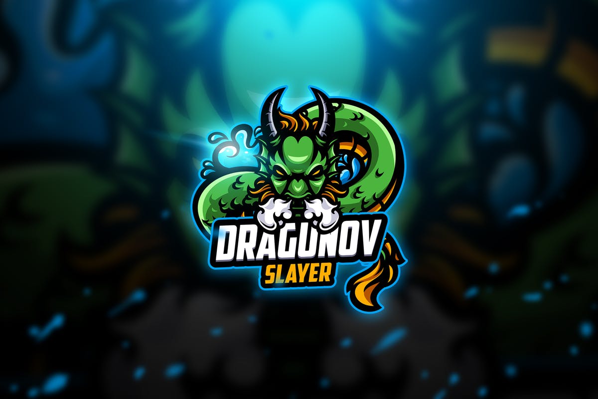 邪恶青龙电子竞技战队队徽Logo模板 Dragunov 2 – Mascot & Esport Logo