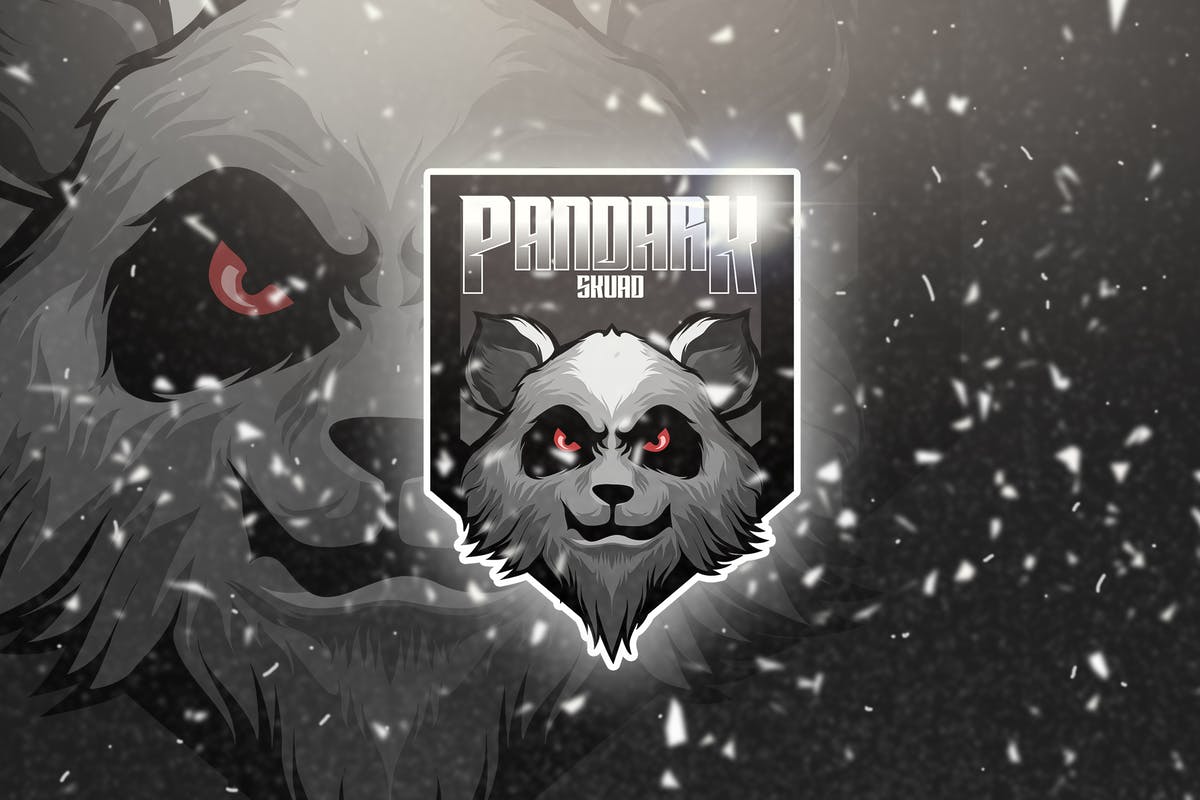 邪恶黑熊电子竞技队徽Logo模板 Pandark – Mascot & Esport Logo