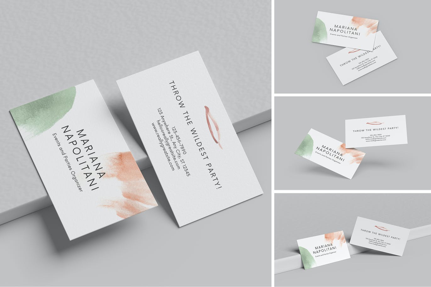 纸质名片VI展示样机素材v3 Business Card Mockup V3