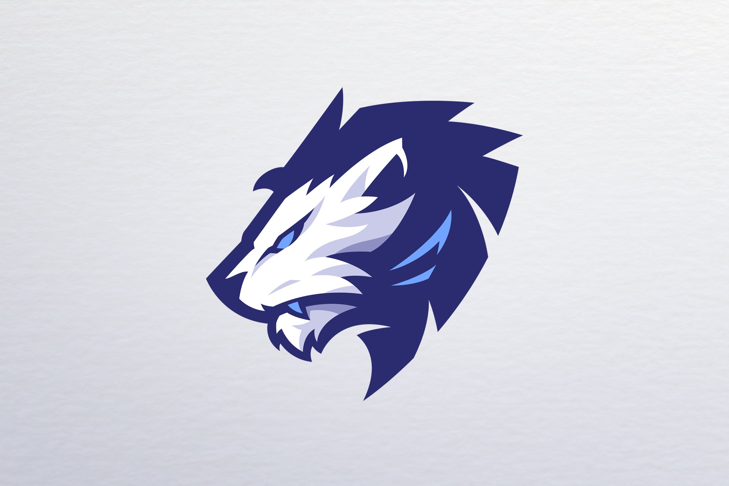 蓝色狮子头品牌Logo设计模板 Lion Blue