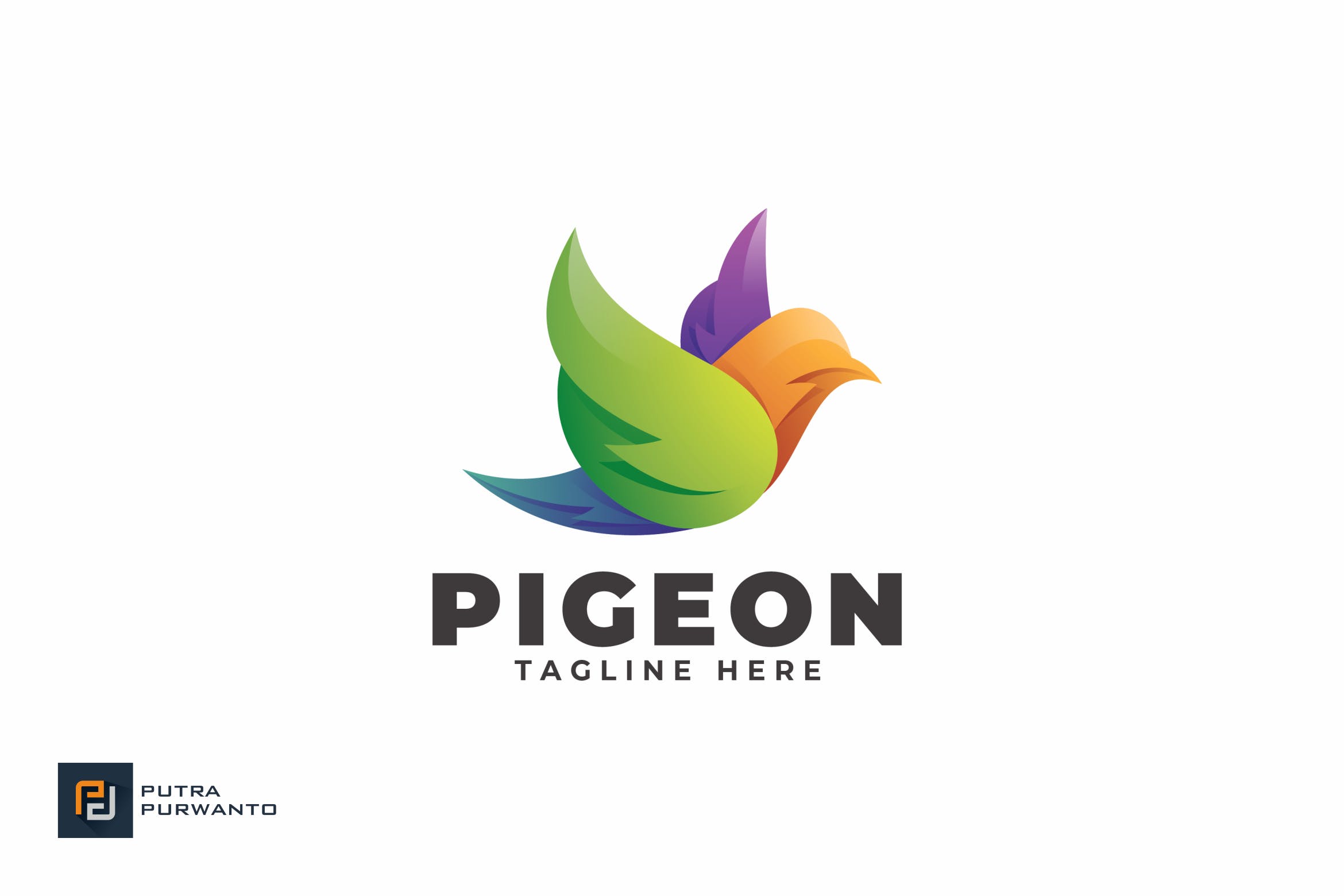 鸽子几何图形Logo标志设计模板 Pigeon – Logo Template