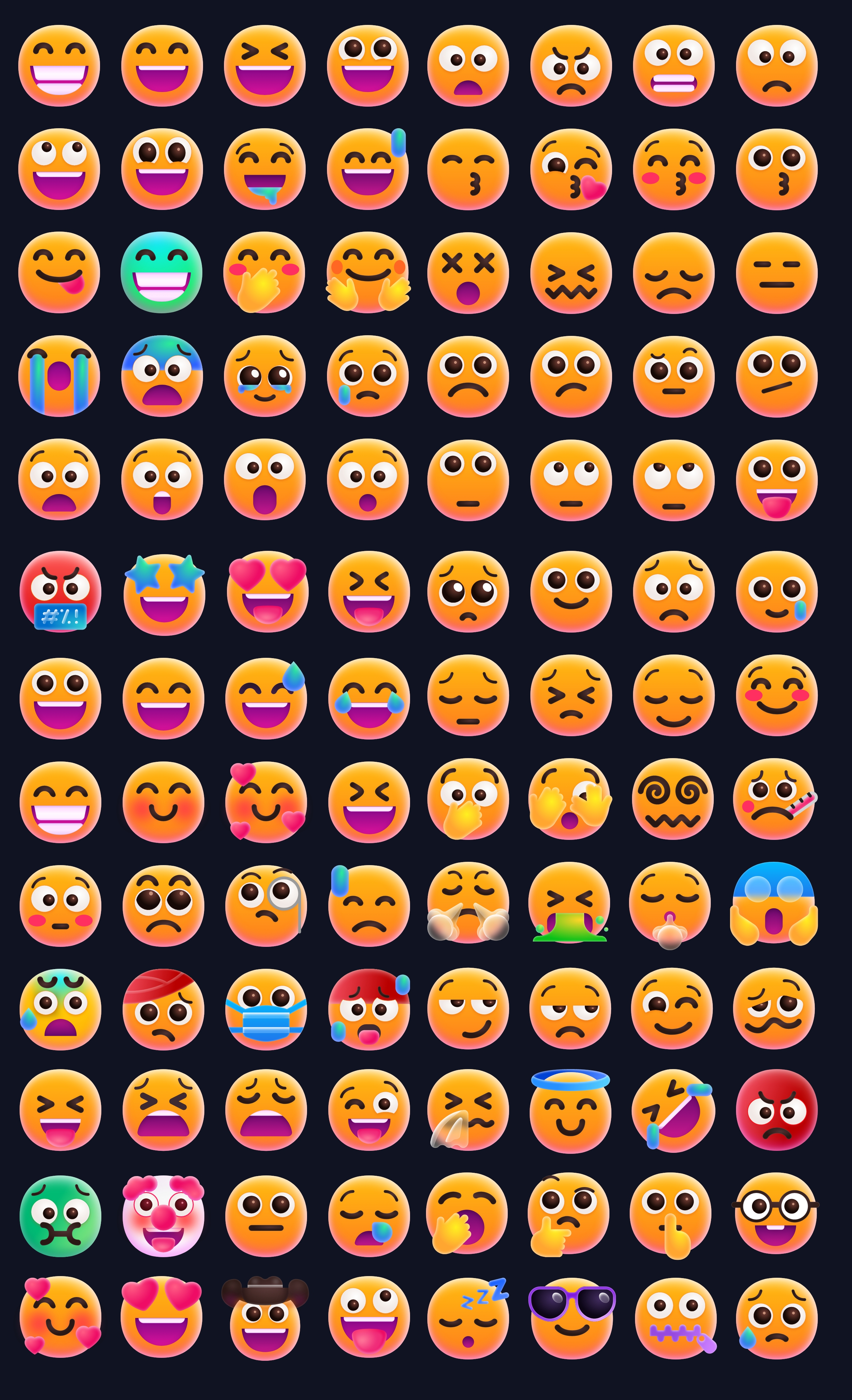 3D立体微软Emoji表情大黄脸头像社交APP图标ICON设计xd/sketch/ai素材插图1
