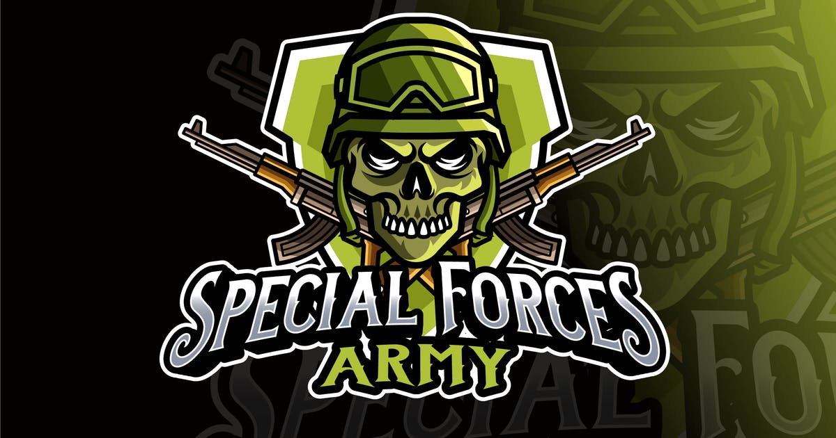 特种部队电子竞技Logo设计模板 Special Forces Army Logo Template