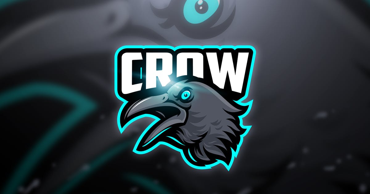 乌鸦电子竞技吉祥物Logo标志设计模板 Crow – Mascot & Esport Logo