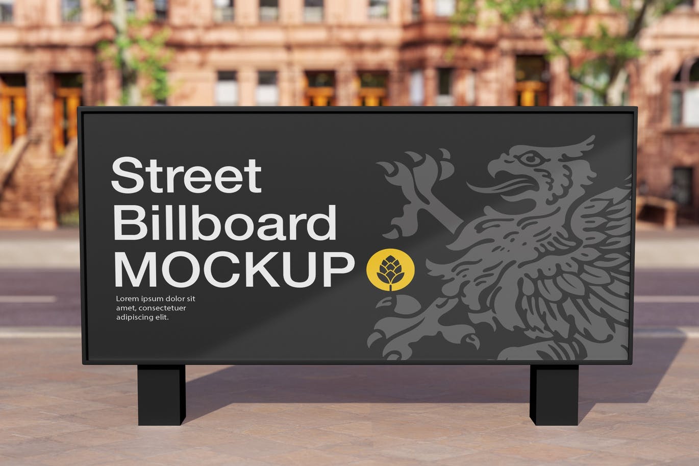 街道广告牌广告展示样机素材 Billboard Mockup