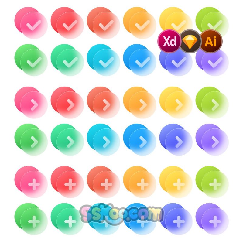 APP金刚区毛玻璃磨砂玻璃透明UI图标ICON设计xd/sketch/ai素材