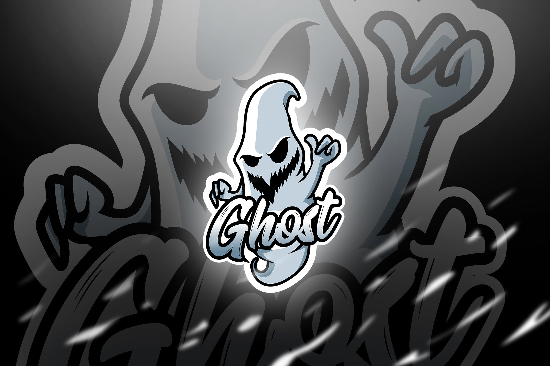 幽灵图案游戏竞技俱乐部战队队徽Logo模板 ghost – Mascot & Esport Logo