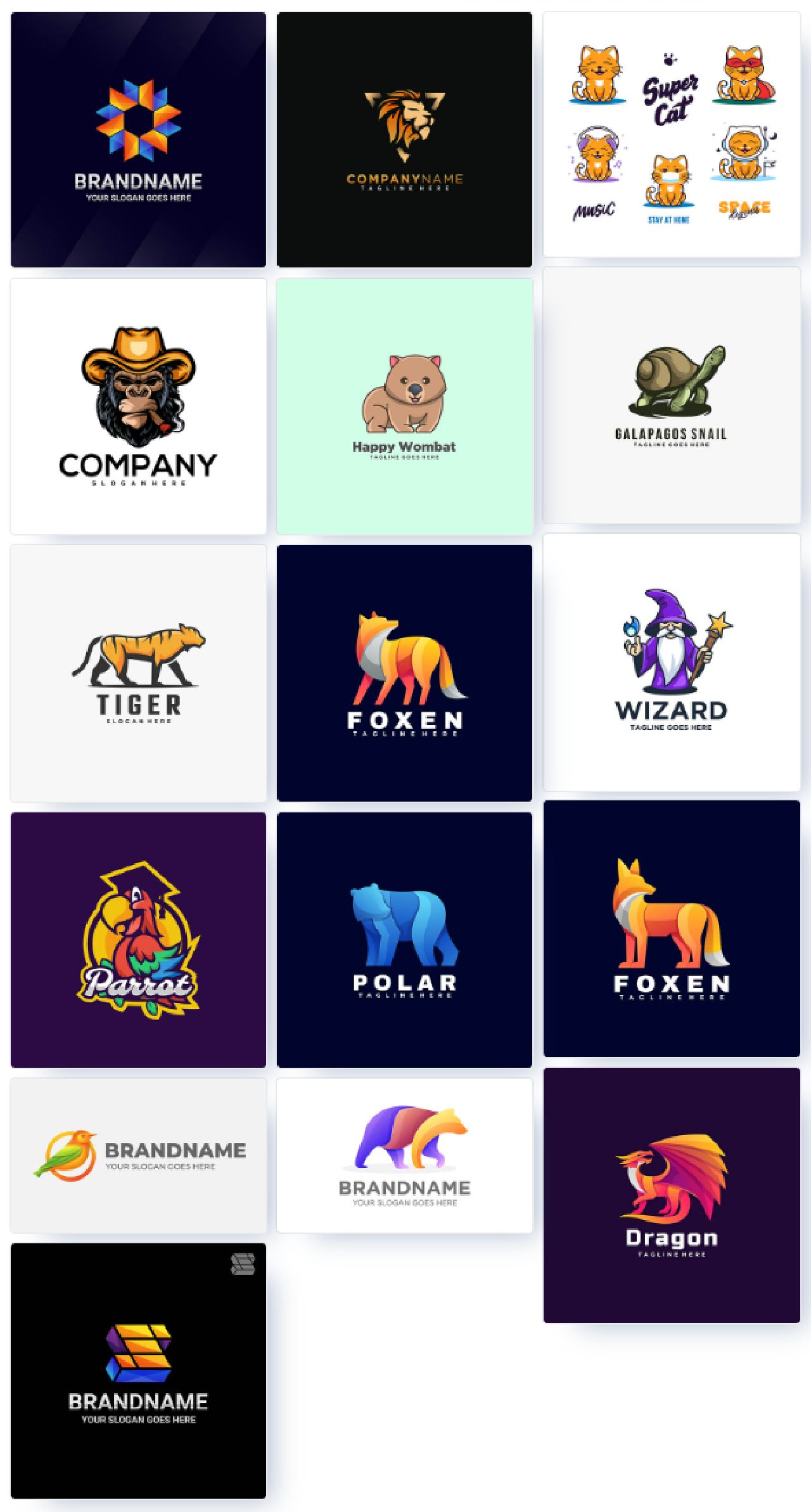 创意动物印花图案LOGO标志徽标ai矢量设计素材插图1