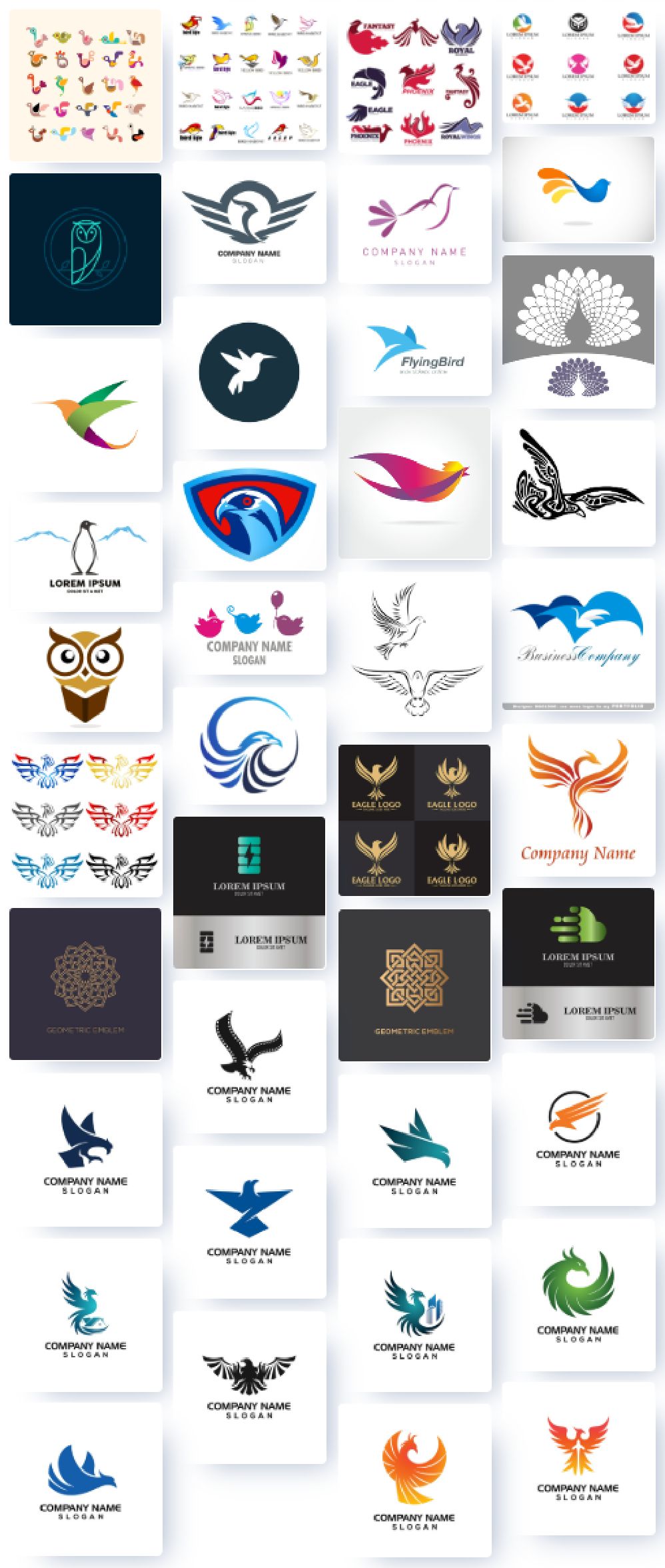 老鹰凤凰印花图案LOGO标志徽标ai矢量设计素材插图1
