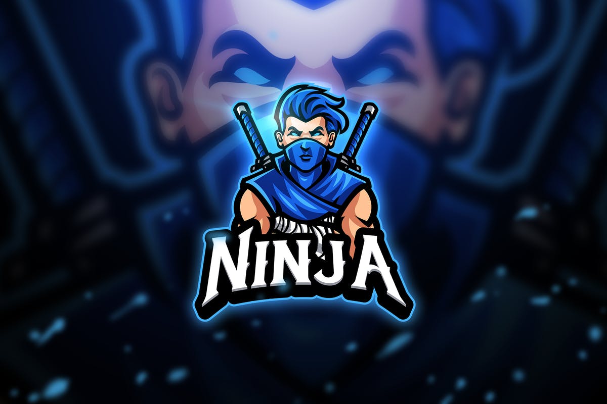 双刀忍者电子竞技队徽Logo模板 Ninja – Mascot & Esport Logo