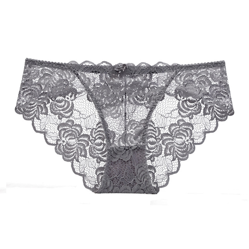 New Jerriee MOCK Sexy Panties Transparent Lace Lace Lace Coat Trousers Middle Low Waist Triangle