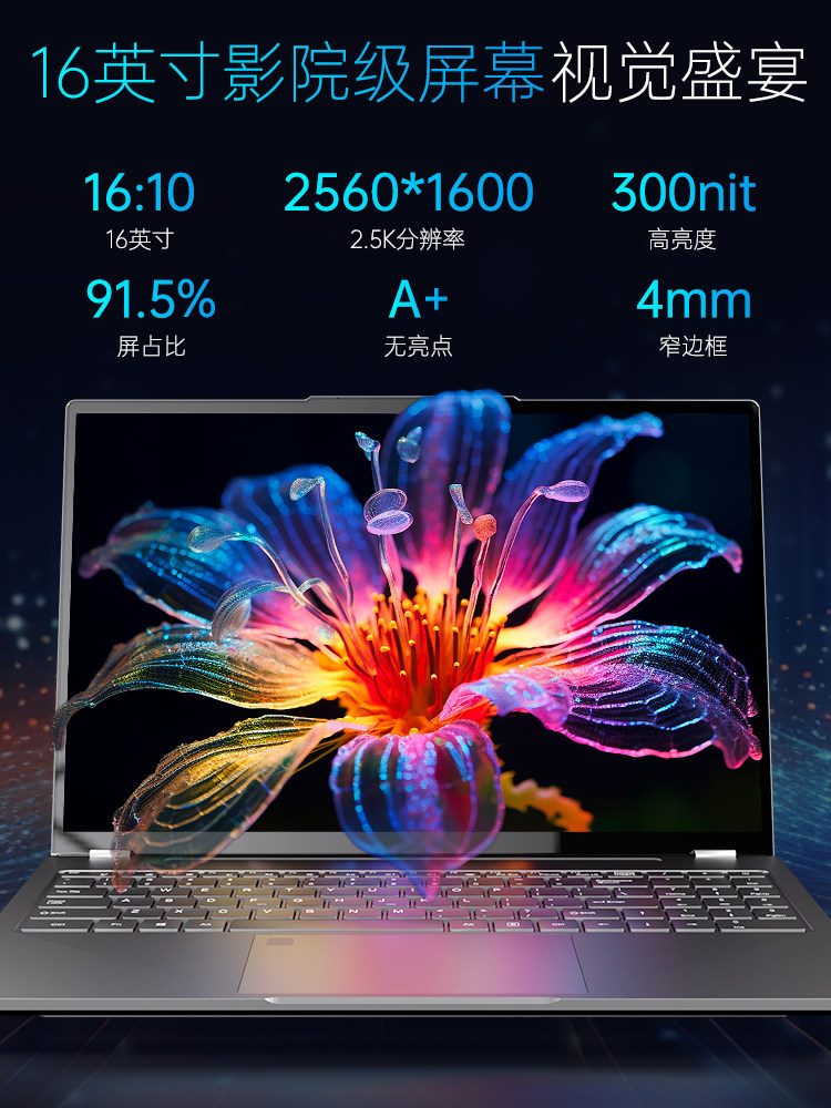 DERE Chinese-Made New Laptop Gaming Notebook Intel Core Ultra7 Efficient Ai Creation Notebook 2.5K Dynamic Large Screen College Student Editing Design Programming All-In-One Notebook