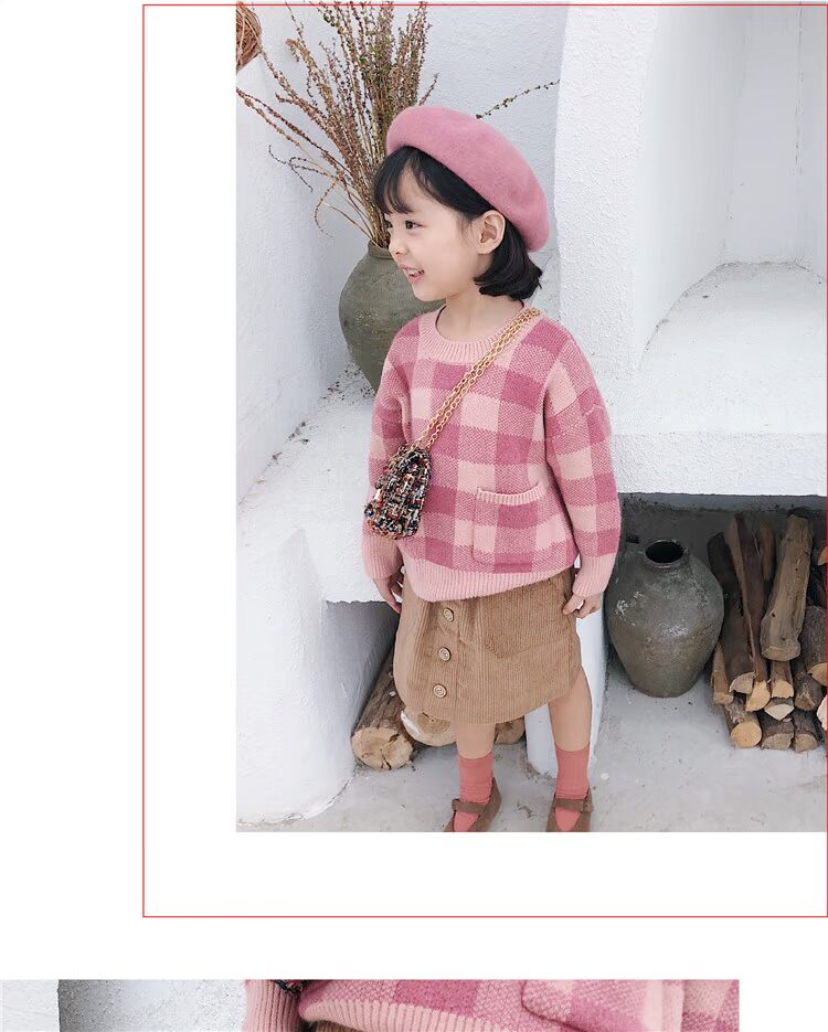 Kimchi nhà cô gái nhung kẻ cộng với váy nhung 2018 thu đông trẻ em phiên bản tiếng Hàn ngoại ngữ Một chiếc váy chữ thủy triều shop quần áo trẻ em