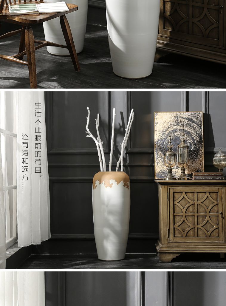 Ceramic furnishing articles contracted and I sitting room of large vase hotel villa flower arranging dried flower porcelain decoration decoration