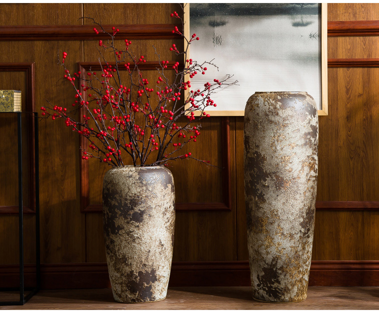 Ceramic furnishing articles of large vases, Chinese style restoring ancient ways is dried flower arranging flowers coarse pottery sitting room hotel villa pottery decoration