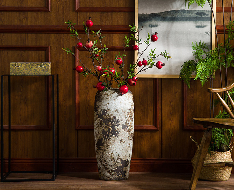 Ceramic furnishing articles of large vases, Chinese style restoring ancient ways is dried flower arranging flowers coarse pottery sitting room hotel villa pottery decoration