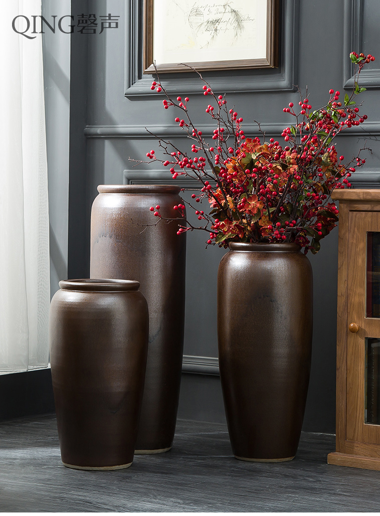 Large vases, jingdezhen ceramic furnishing articles sitting room the hotel Chinese flower arranging dried flowers, porcelain clay restoring ancient ways