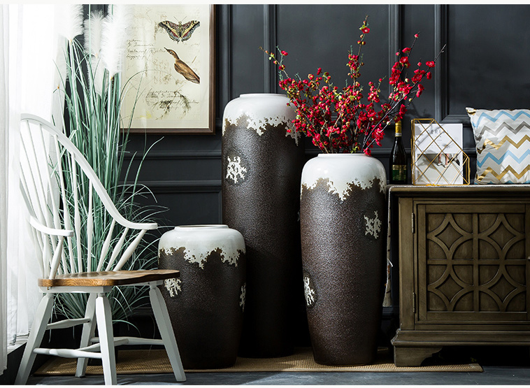 Ceramic vase furnishing articles sitting room TV cabinet decoration flower arranging dried flowers of large porcelain contracted and I household pottery